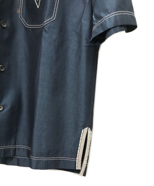 LOUIS VUITTON（ルイ ヴィトン）LOUIS VUITTON (ルイ ヴィトン) シルク半袖開襟シャツ ネイビー サイズ:Sの古着・服飾アイテム