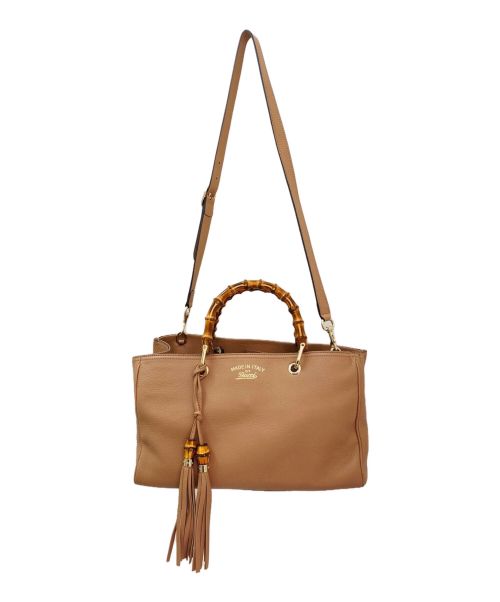 GUCCI（グッチ）GUCCI (グッチ) バンブーショッパートートバッグ ベージュ サイズ:ミディアムの古着・服飾アイテム