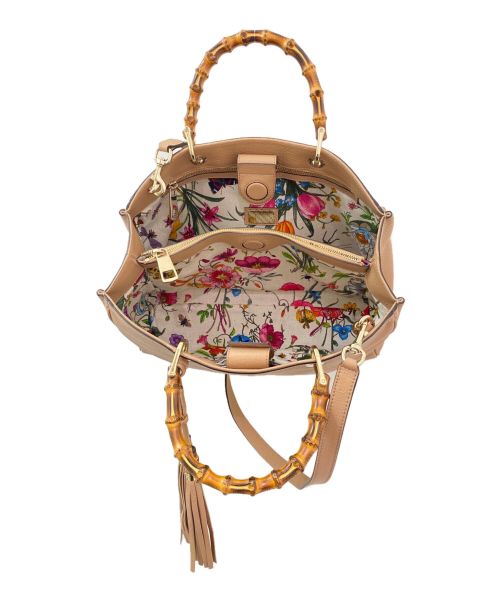 GUCCI（グッチ）GUCCI (グッチ) バンブーショッパートートバッグ ベージュ サイズ:ミディアムの古着・服飾アイテム