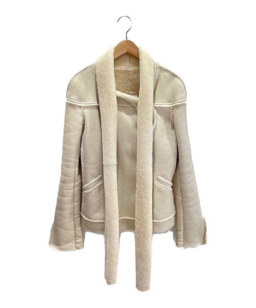 CHANEL（シャネル）CHANEL (シャネル) ムートンレザージャケット ベージュ サイズ:36の古着・服飾アイテム