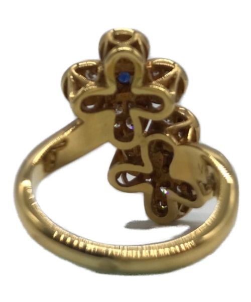 VAN CLEEF & ARPELS（ヴァンクリーフ＆アーペル）VAN CLEEF & ARPELS (ヴァンクリーフ＆アーペル) Ｋ18フラワーサファイヤリング サイズ:11号の古着・服飾アイテム