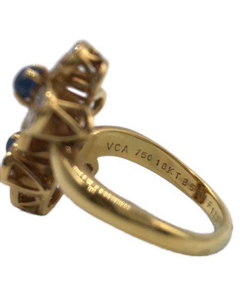 VAN CLEEF & ARPELS（ヴァンクリーフ＆アーペル）VAN CLEEF & ARPELS (ヴァンクリーフ＆アーペル) Ｋ18フラワーサファイヤリング サイズ:11号の古着・服飾アイテム