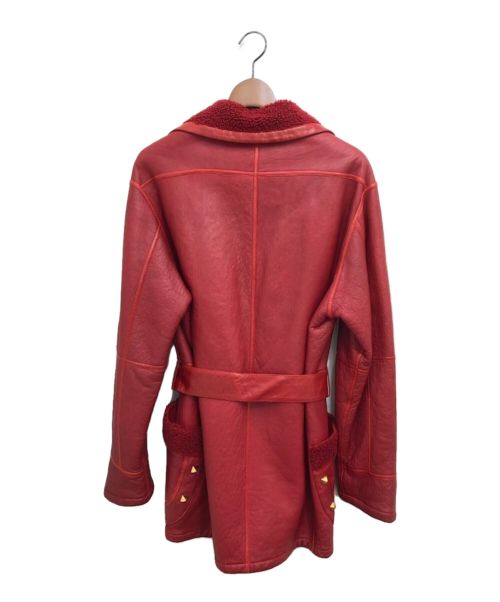HERMES（エルメス）HERMES (エルメス) オールドスタッズレザーコート レッド サイズ:40の古着・服飾アイテム