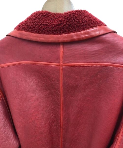 HERMES（エルメス）HERMES (エルメス) オールドスタッズレザーコート レッド サイズ:40の古着・服飾アイテム