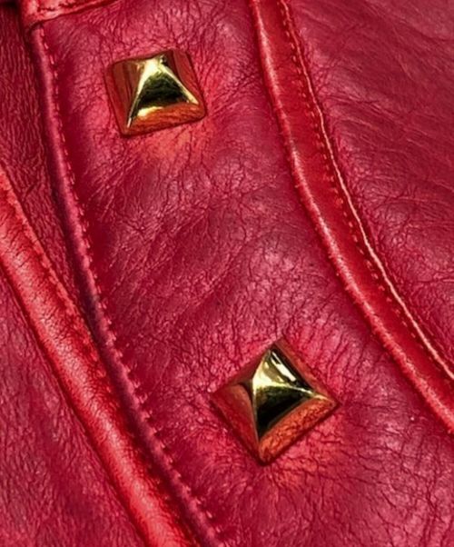 HERMES（エルメス）HERMES (エルメス) オールドスタッズレザーコート レッド サイズ:40の古着・服飾アイテム