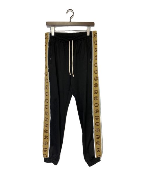 GUCCI（グッチ）GUCCI (グッチ) logo tape-trim track pants ブラック サイズ:XLの古着・服飾アイテム