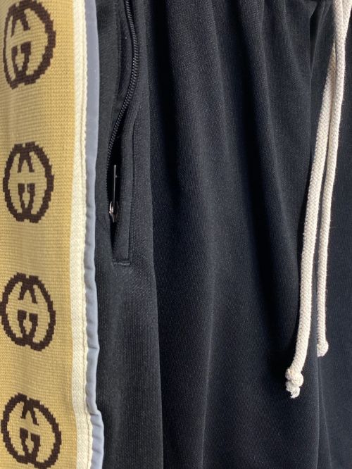 GUCCI（グッチ）GUCCI (グッチ) logo tape-trim track pants ブラック サイズ:XLの古着・服飾アイテム