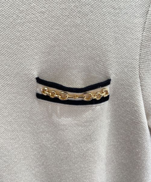 GUCCI（グッチ）GUCCI (グッチ) ビット付ニットワンピース ベージュ サイズ:XSの古着・服飾アイテム