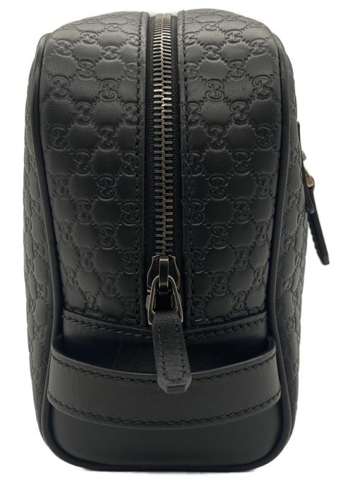 GUCCI（グッチ）GUCCI (グッチ) マイクログッチシマレザーポーチバッグ ブラック サイズ:-の古着・服飾アイテム