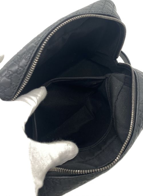 GUCCI（グッチ）GUCCI (グッチ) マイクログッチシマレザーポーチバッグ ブラック サイズ:-の古着・服飾アイテム