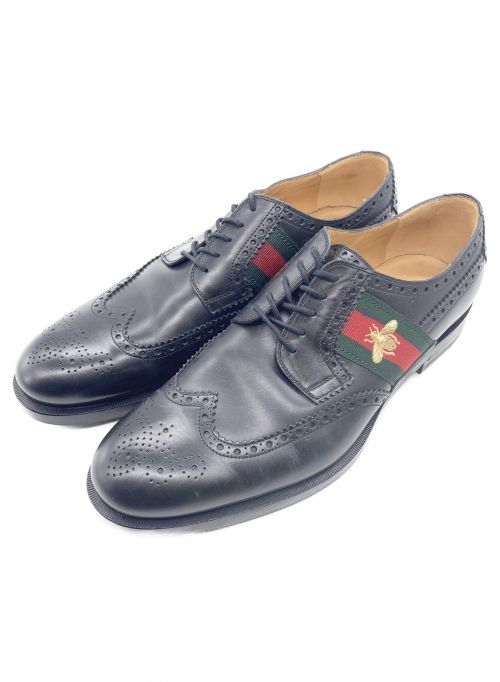 GUCCI（グッチ）GUCCI (グッチ) シェリーラインエンブロイダリーシューズ ブラック サイズ:10の古着・服飾アイテム