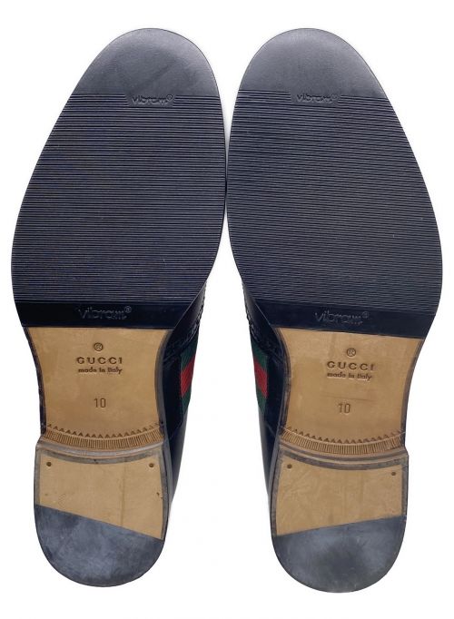 GUCCI（グッチ）GUCCI (グッチ) シェリーラインエンブロイダリーシューズ ブラック サイズ:10の古着・服飾アイテム