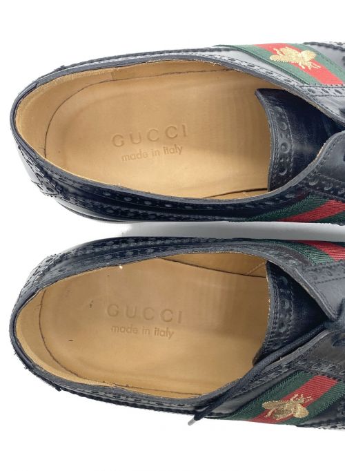 GUCCI（グッチ）GUCCI (グッチ) シェリーラインエンブロイダリーシューズ ブラック サイズ:10の古着・服飾アイテム
