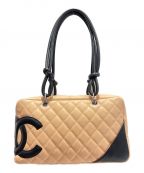 CHANELシャネル）の古着「カンボンラインボーリングバッグ」｜ベージュ
