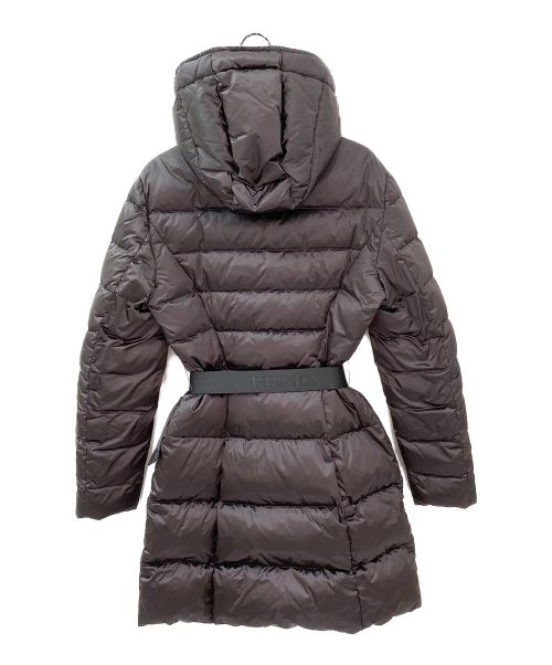 PRADA（プラダ）PRADA (プラダ) ベルト付ハーフダウンコート ライトグレー サイズ:40の古着・服飾アイテム
