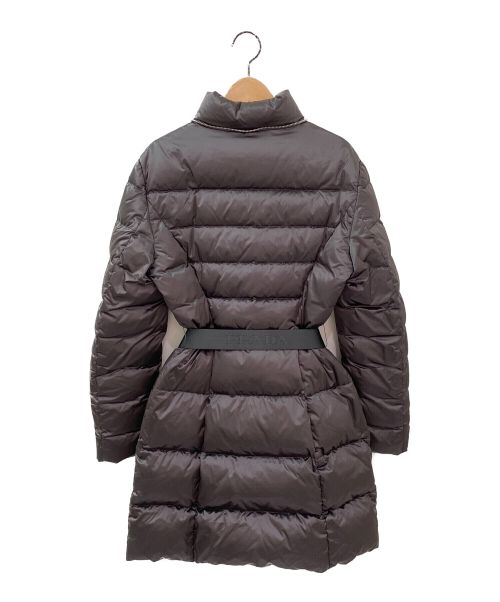 PRADA（プラダ）PRADA (プラダ) ベルト付ハーフダウンコート ライトグレー サイズ:40の古着・服飾アイテム