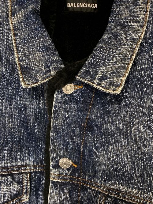 BALENCIAGA（バレンシアガ）BALENCIAGA (バレンシアガ) デニムボアデニムジャケット スカイブルー サイズ:48の古着・服飾アイテム