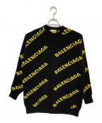 BALENCIAGAバレンシアガ）の古着「ロゴニット」｜ブラック×イエロー