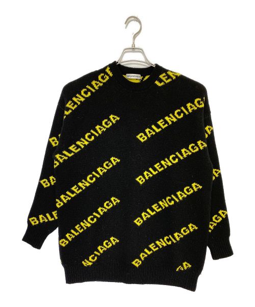 BALENCIAGA（バレンシアガ）BALENCIAGA (バレンシアガ) ロゴニット ブラック×イエロー サイズ:XSの古着・服飾アイテム