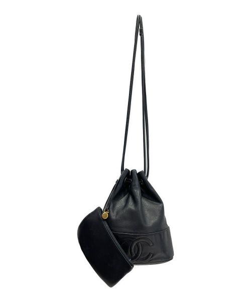 CHANEL（シャネル）CHANEL (シャネル) 巾着ショルダーバッグ ブラック サイズ:-の古着・服飾アイテム
