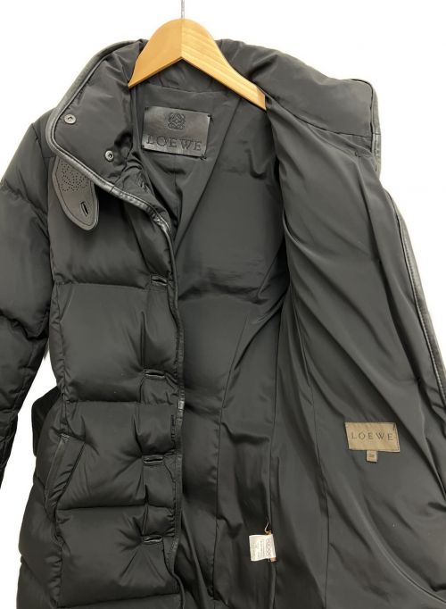 LOEWE（ロエベ）LOEWE (ロエベ) レザーパイピングダウンコート ブラック サイズ:38の古着・服飾アイテム