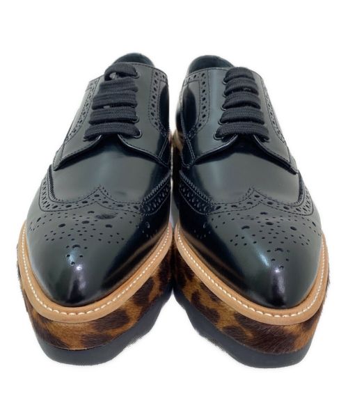 PRADA（プラダ）PRADA (プラダ) ハラコソールウィングチップシューズ ブラック サイズ:38の古着・服飾アイテム