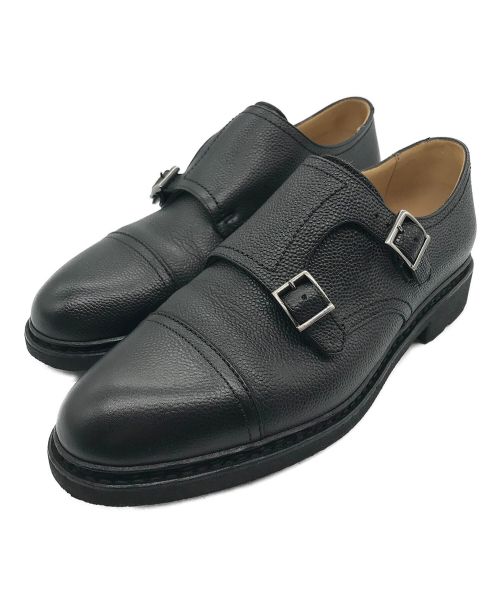 PARABOOT（パラブーツ）PARABOOT (パラブーツ) ダブルモンクストラップシューズ ブラック サイズ:6 1/2の古着・服飾アイテム