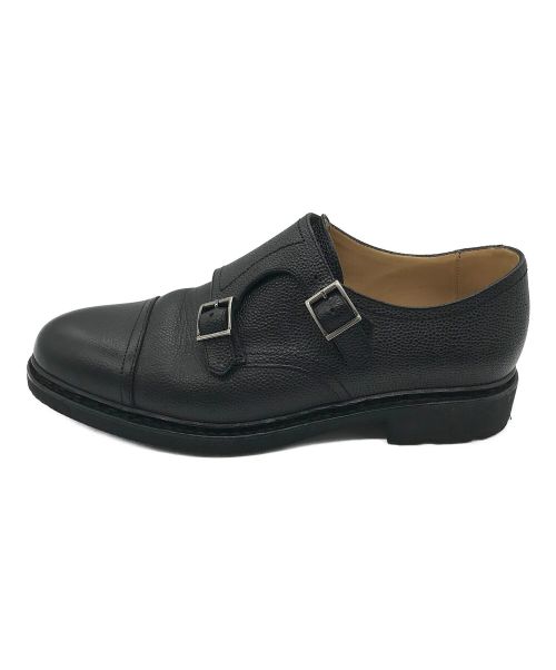 PARABOOT（パラブーツ）PARABOOT (パラブーツ) ダブルモンクストラップシューズ ブラック サイズ:6 1/2の古着・服飾アイテム