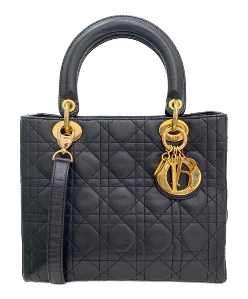 Christian Dior（クリスチャン ディオール）Christian Dior (クリスチャン ディオール) Lady Dior  ブラック サイズ:ミディアムの古着・服飾アイテム
