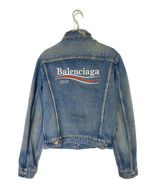 BALENCIAGA（バレンシアガ）BALENCIAGA (バレンシアガ) 17AW Campaign Logo Denim Jacket スカイブルー サイズ:44の古着・服飾アイテム