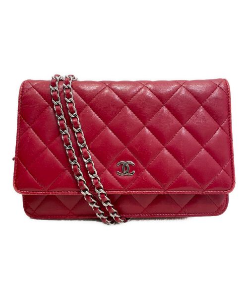 CHANEL（シャネル）CHANEL (シャネル) ラムスキンチェーンショルダーバッグ レッド サイズ:-の古着・服飾アイテム