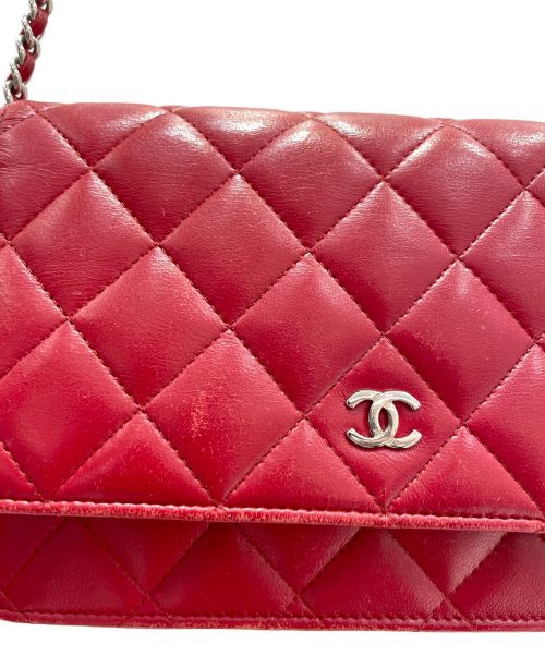 CHANEL（シャネル）CHANEL (シャネル) ラムスキンチェーンショルダーバッグ レッド サイズ:-の古着・服飾アイテム