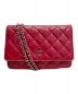 CHANEL（シャネル）の古着「ラムスキンチェーンショルダーバッグ」｜レッド
