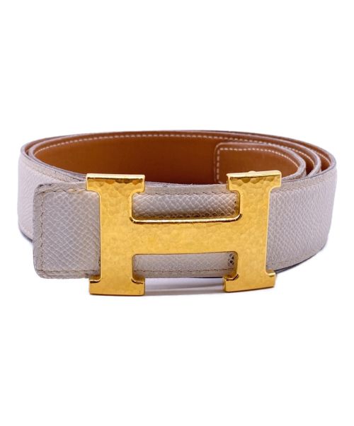 HERMES（エルメス）HERMES (エルメス) コンスタンスベルト ホワイト×ブラウン サイズ:-の古着・服飾アイテム