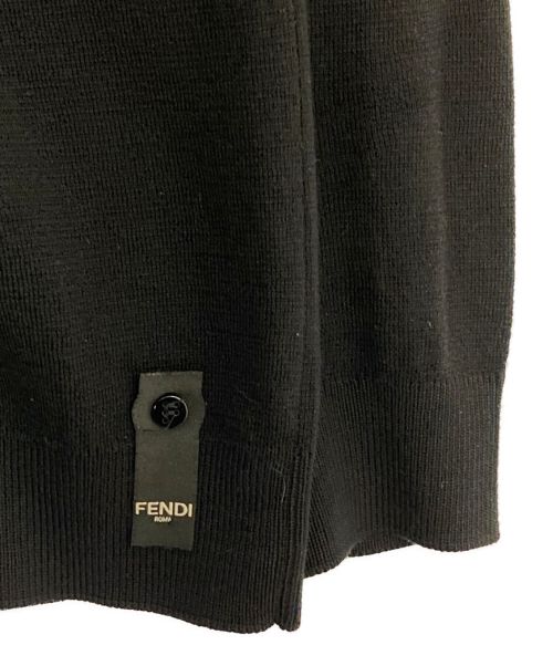 FENDI（フェンディ）FENDI (フェンディ) ポケットFFロゴボアクルーネックニット ブラック サイズ:52の古着・服飾アイテム
