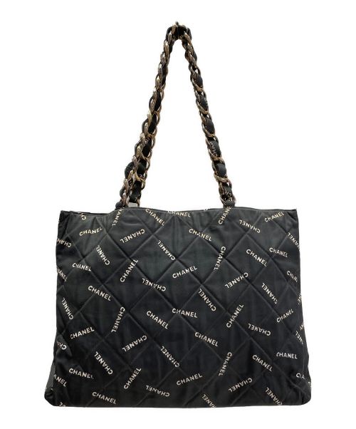 CHANEL（シャネル）CHANEL (シャネル) ロゴトートバッグ ブラック サイズ:-の古着・服飾アイテム