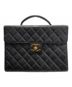 CHANELシャネル）の古着「キャビアブリーフケース」｜ブラック