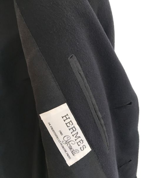 HERMES（エルメス）HERMES (エルメス) カシミヤチェスターコート ネイビー サイズ:-の古着・服飾アイテム