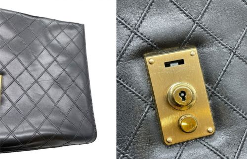 CHANEL（シャネル）CHANEL (シャネル) レザーブリーフケース ブラック サイズ:-の古着・服飾アイテム