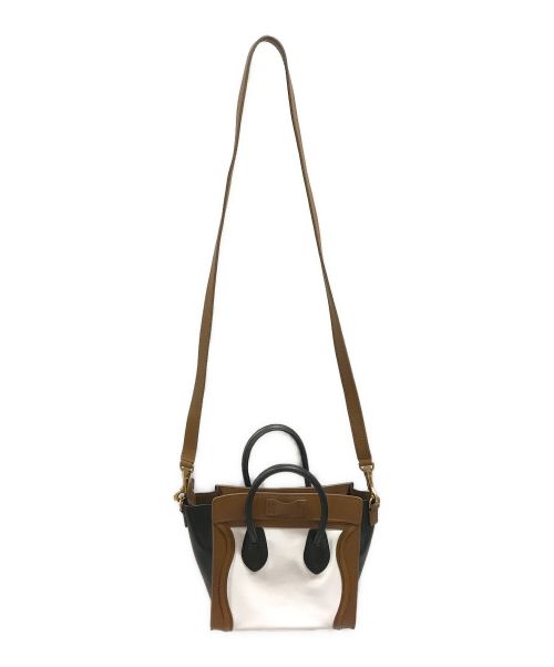 CELINE（セリーヌ）CELINE (セリーヌ) ナノショッパー ブラウン×ブラック×ホワイト サイズ:-の古着・服飾アイテム