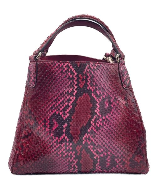 GUCCI（グッチ）GUCCI (グッチ) ソーホー パイソンショルダーハンドバッグ ピンク サイズ:-の古着・服飾アイテム