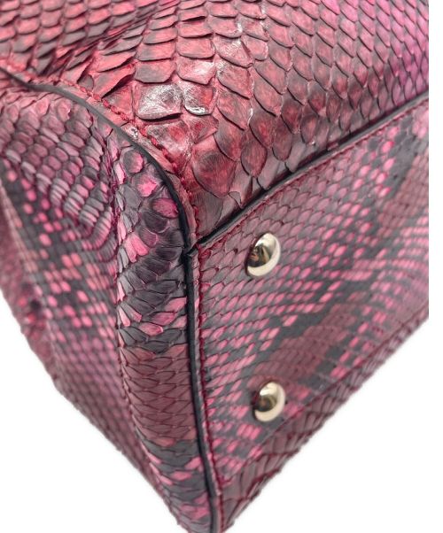 GUCCI（グッチ）GUCCI (グッチ) ソーホー パイソンショルダーハンドバッグ ピンク サイズ:-の古着・服飾アイテム