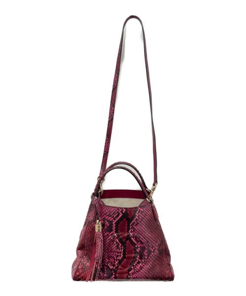GUCCI（グッチ）GUCCI (グッチ) ソーホー パイソンショルダーハンドバッグ ピンク サイズ:-の古着・服飾アイテム