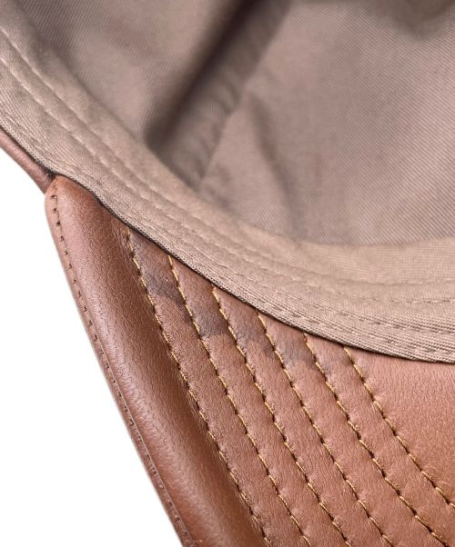 CELINE（セリーヌ）CELINE (セリーヌ) 21AW レザー6パネルキャップ ブラウン サイズ:Mの古着・服飾アイテム