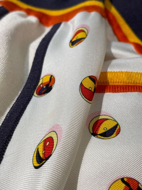 HERMES（エルメス）HERMES (エルメス) 総柄シルクジャケット ホワイト サイズ:34の古着・服飾アイテム