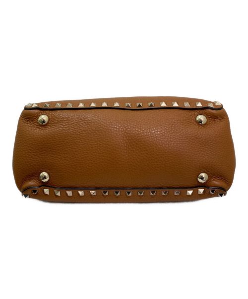 VALENTINO（ヴァレンティノ）VALENTINO (ヴァレンティノ) ロックスタッズレザー2WAYバッグ ブラウン サイズ:-の古着・服飾アイテム
