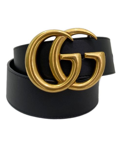 GUCCI（グッチ）GUCCI (グッチ) ダブルGバックルレザーベルト ブラック サイズ:75・30の古着・服飾アイテム