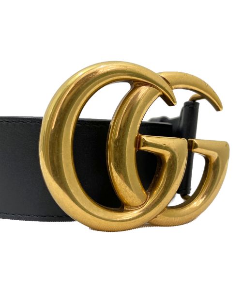 GUCCI（グッチ）GUCCI (グッチ) ダブルGバックルレザーベルト ブラック サイズ:75・30の古着・服飾アイテム