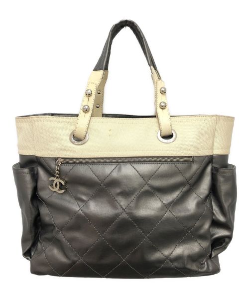 CHANEL（シャネル）CHANEL (シャネル) ナイロン切替ハンドバッグ シルバー サイズ:-の古着・服飾アイテム