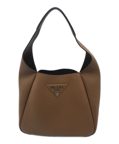 PRADA（プラダ）PRADA (プラダ) レザーハンドバッグ ブラウン サイズ:-の古着・服飾アイテム